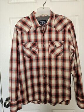 American Eagle Outfitters Men's Vintage Fit Snap Down Shirt Size Large